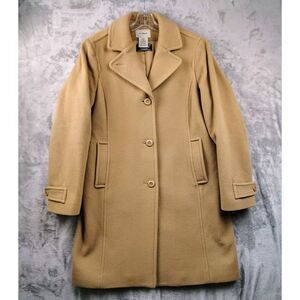 VTG LL Bean Wool Overcoat‎ Bellandi Thinsulate Women's 10 Regular Tan Coat